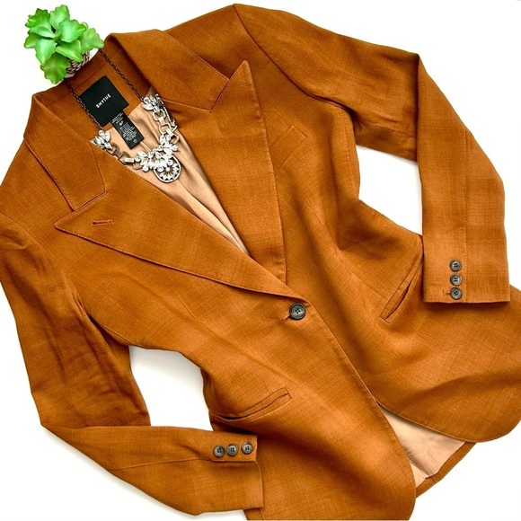 Smythe Jackets & Blazers - Smythe 90s Blazer in Burnt Sienna Camel Brown Linen Blend ASO Taylor Swift S